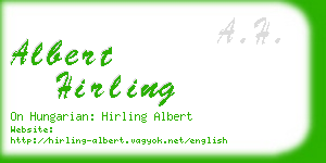 albert hirling business card